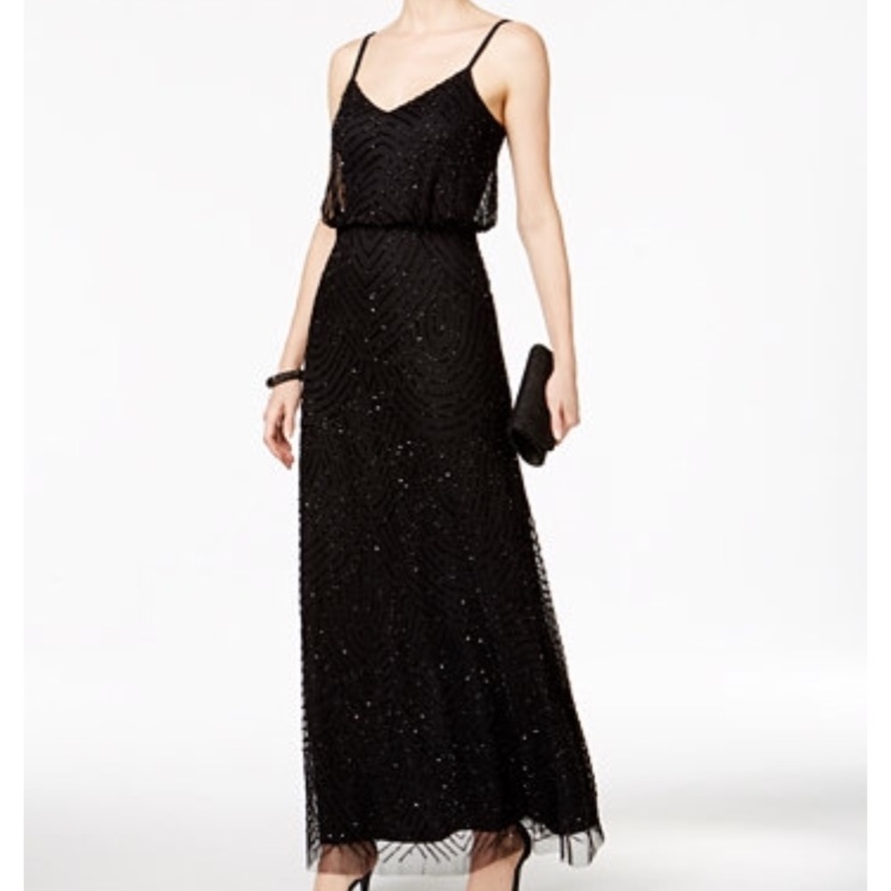 Adrianna Papell Beaded Blouson Gown